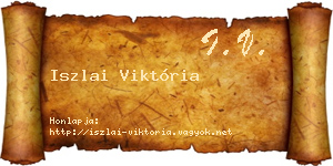 Iszlai Viktória névjegykártya